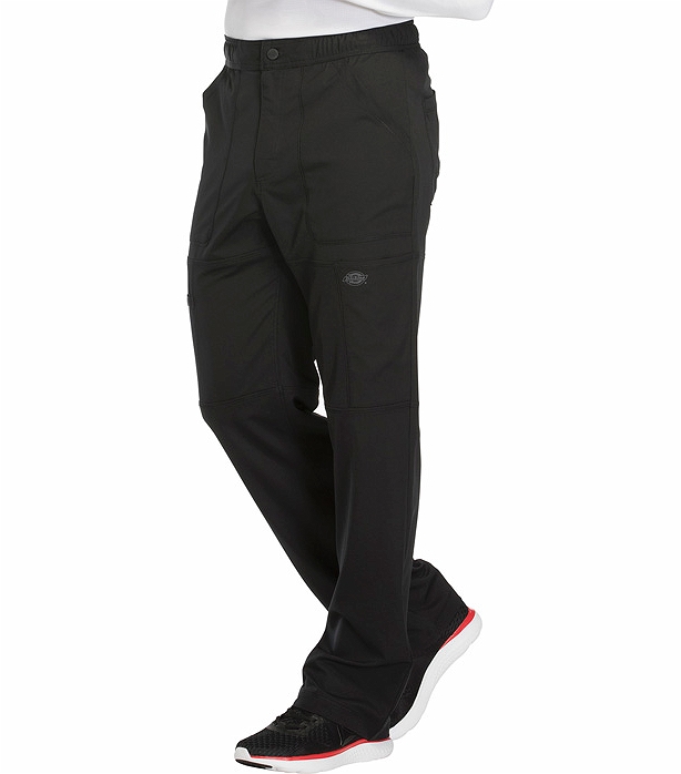 Dickies Dynamix Men's Stretch Elastic Waist Cargo Scrub Pants-DK110 (Black - Large)