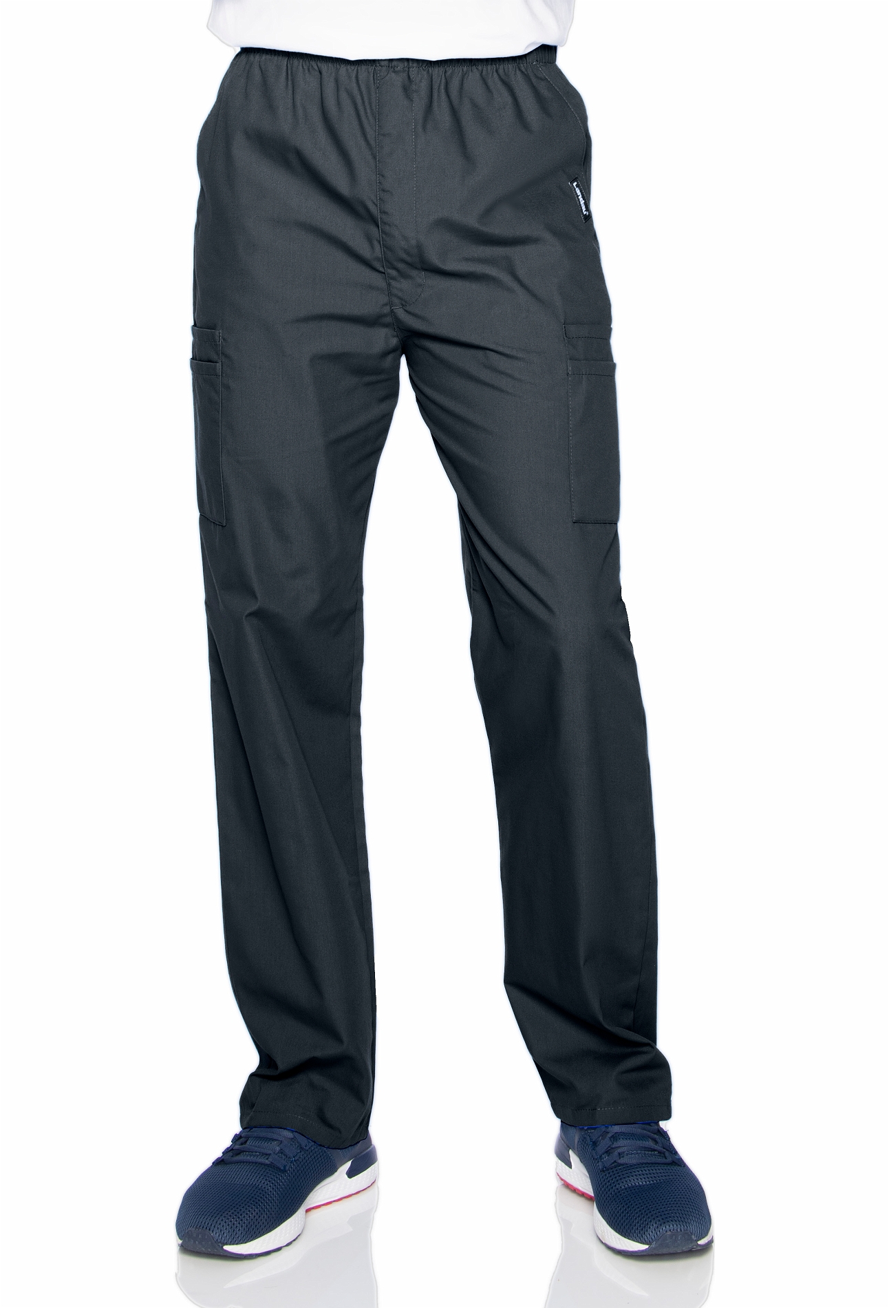 Landau Men's Elastic Waist Cargo Scrub Pants-8555 (Graphite - XXXL Short)