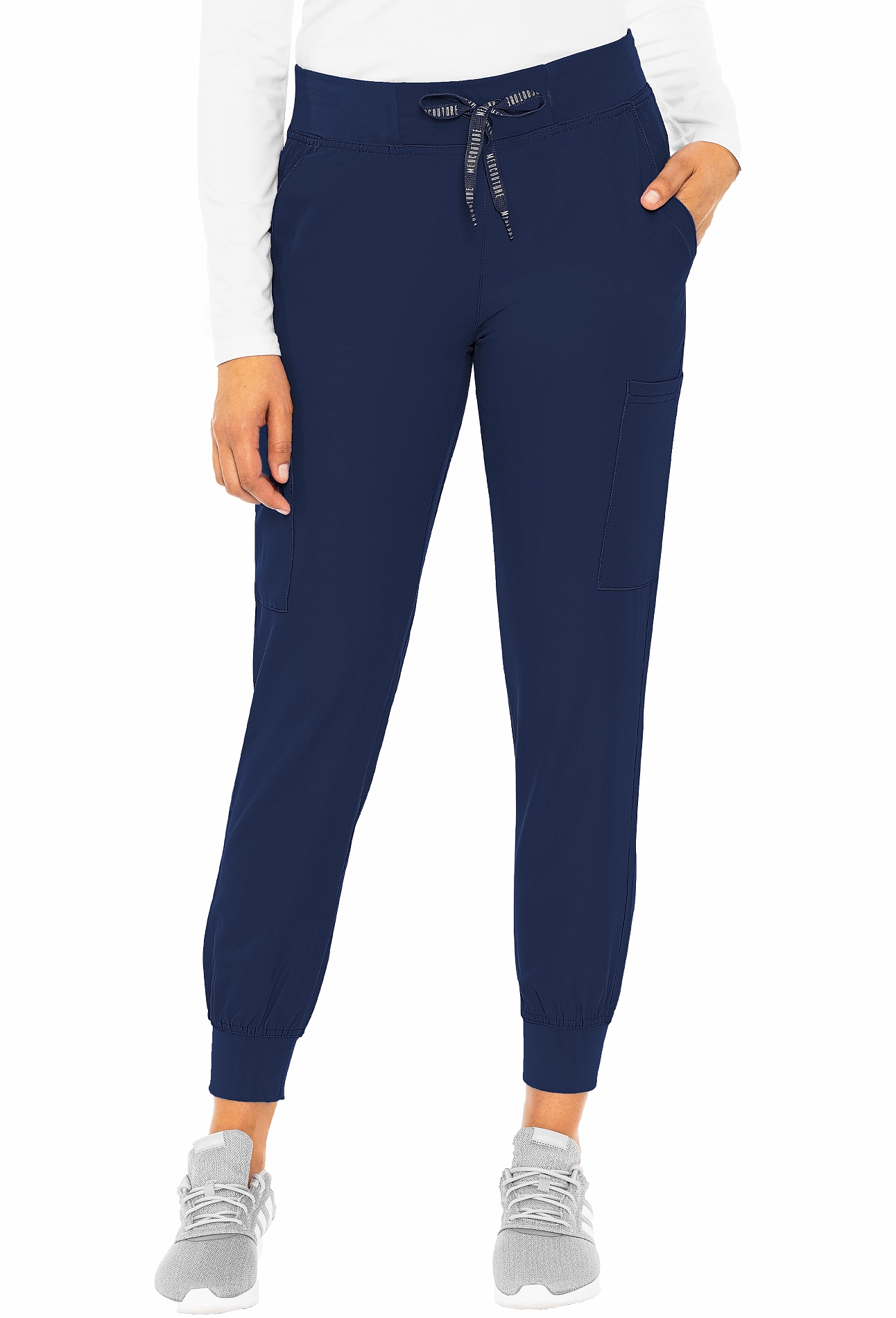 Med Couture Insight Women's Jogger Scrub Pants-MC2711 (Navy - Medium Petite)