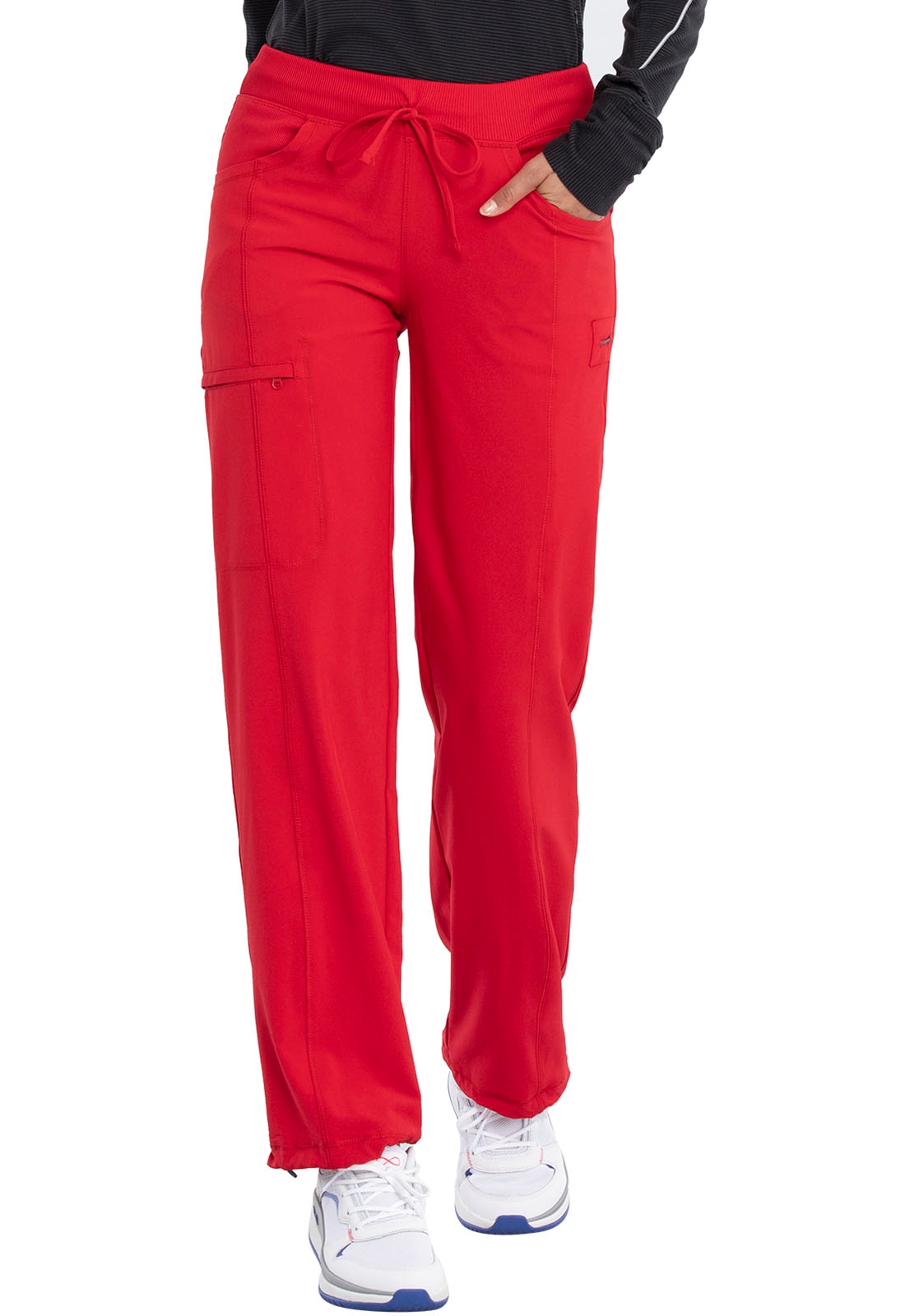 Cherokee Infinity Women's Elastic Waist Cargo Scrub Pants-1123A (Red - XX-Large)