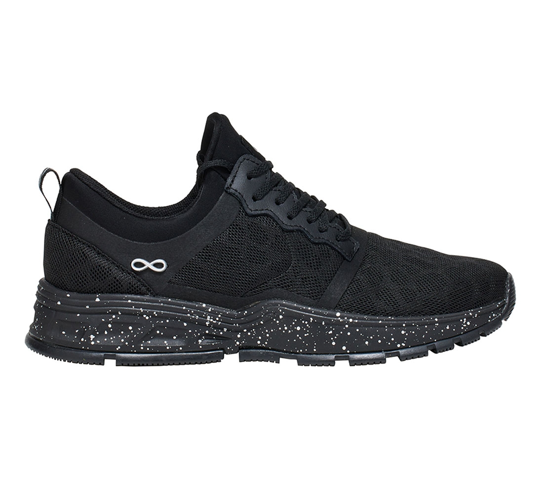 Infinity Footwear Fly Athletic Work Shoe FLY (Black/speckled Reflective - 7H)